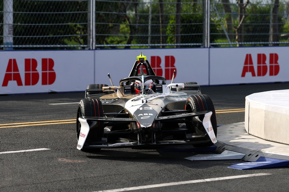 Jaguar Formula E driver da Costa driving ahead of Shanghai E-Prix