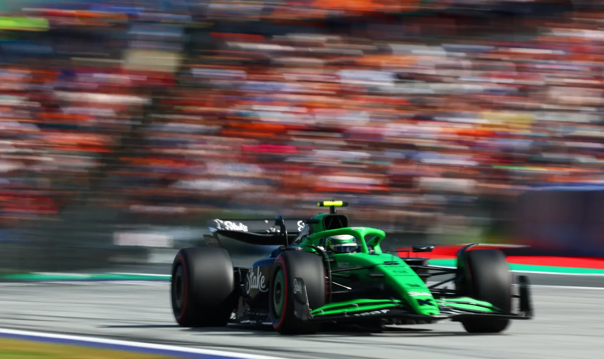 Gabriel Bortoleto on track during qualifying ahead of the Austrian GP
