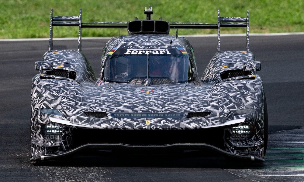 Ferrari tests a revised 499P at Monza while evaluating technical and aerodynamic options for its planned 2027 FIA WEC Evo package.