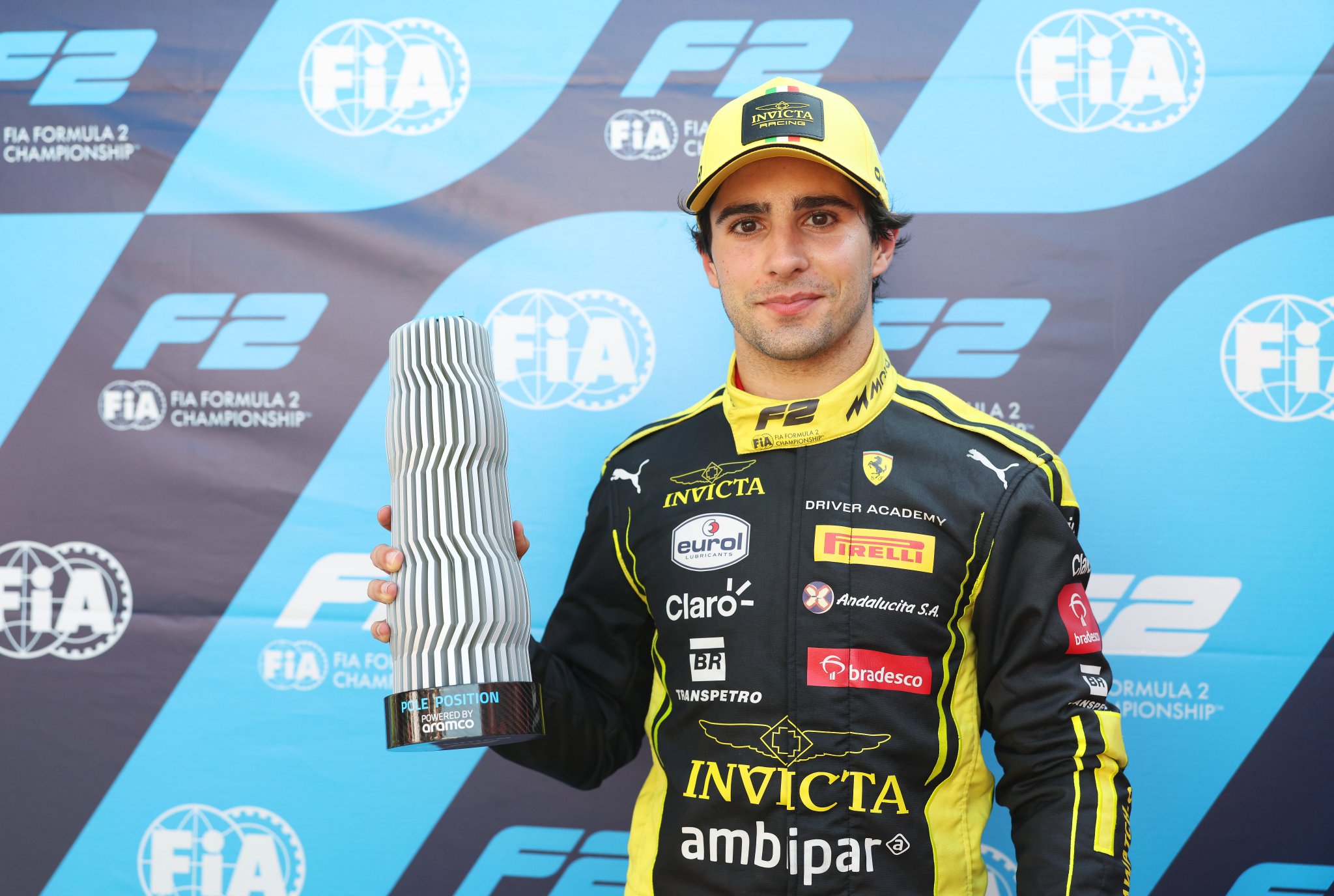 Invicta Racing's Rafael Câmara takes his fifth pole position of the 2026 F2 season during Qualifying at Monza.