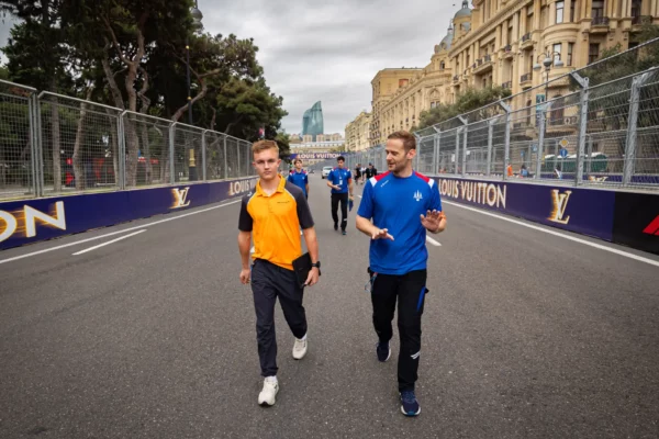 Martinius Stenshorne on Baku track walk with new team - Trident - in F2