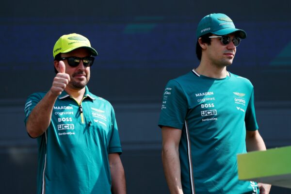 (L-R) Fernando Alonso and Lance Stroll at Canadian GP