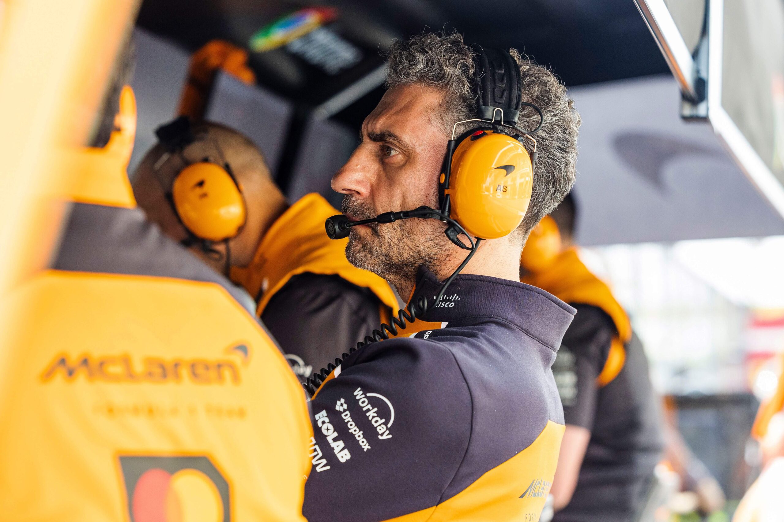 McLaren Team Principal Andrea Stella on the pit wall during F1 Austrian GP.