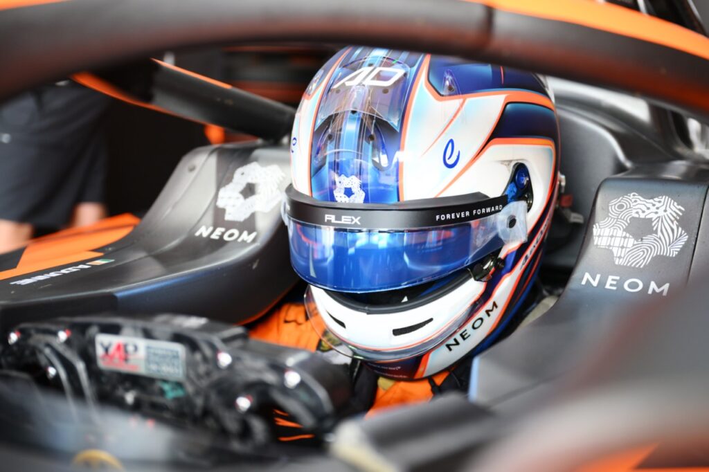 Alex Dunne participating in the Formula E Berlin Rookie Test 2025.