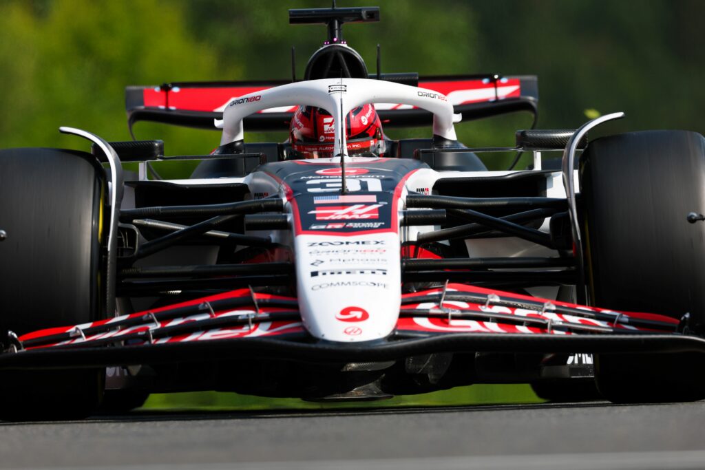 Haas F1 Team's Esteban Ocon at the 2025 Belgian GP