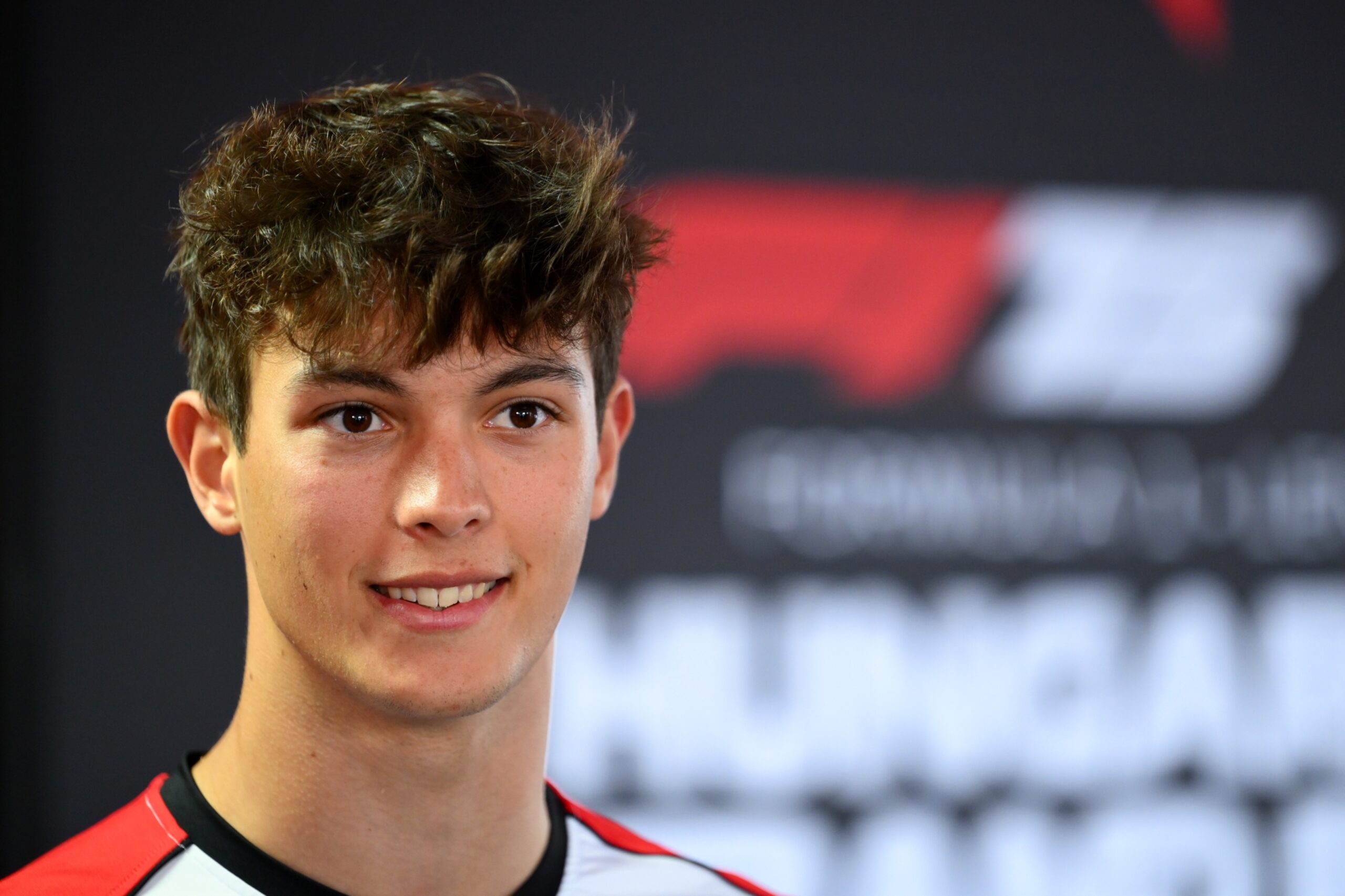 Ollie Bearman speaks to the press following his DNF at the F1 Hungarian GO