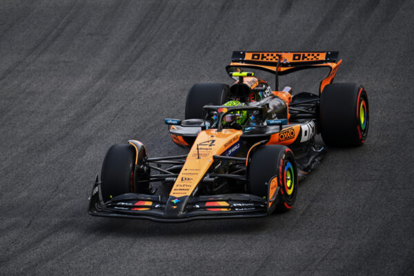 F1 | Sprint Race | São Paulo GP | Norris takes commanding victory as Piastri crashes out Lando Norris on track for McLaren at the 2025 F1 São Paulo GP in Interlagos