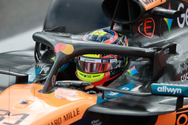 Oscar Piastri in his car at the F1 São Paulo GP