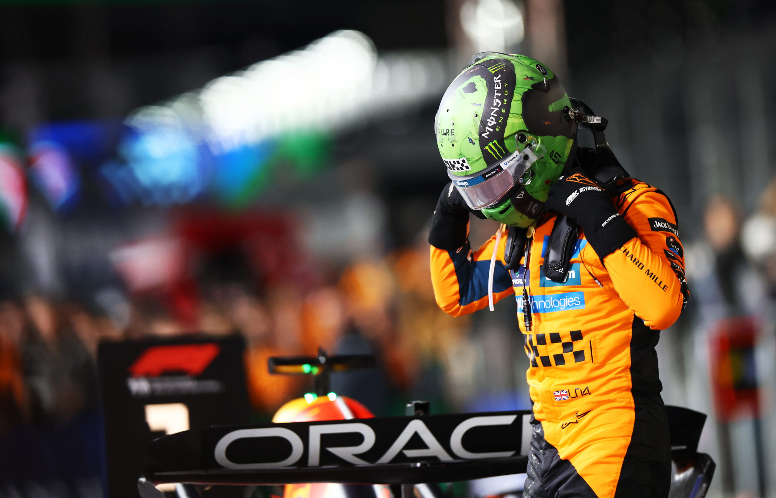 McLaren Racing's Lando Norris during 2025 F1 Las Vegas GP.