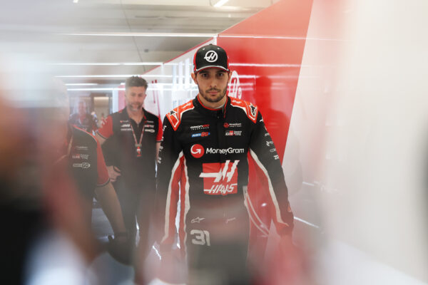 LUSAIL CITY, QATAR - NOVEMBER 29: Esteban Ocon of France and Haas F1 looks on in the garage prior to the Sprint ahead of the F1 Grand Prix of Qatar at Lusail International Circuit on November 29, 2025 in Lusail City, Qatar. (Photo by Lars Baron/LAT Images)