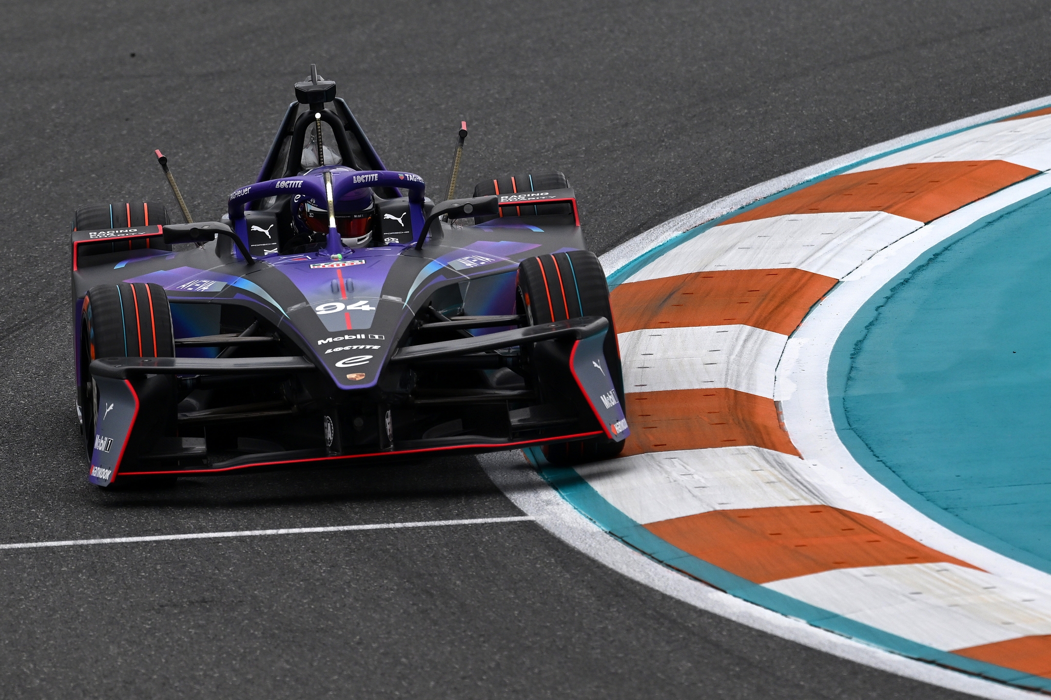 Pascal Wehrlein driving the Porsche Formula E Team Porsche 99X Electric on track during qualifying, ahead of the Miami E-Prix, Round 3 of the 2026 FIA Formula E World Championship