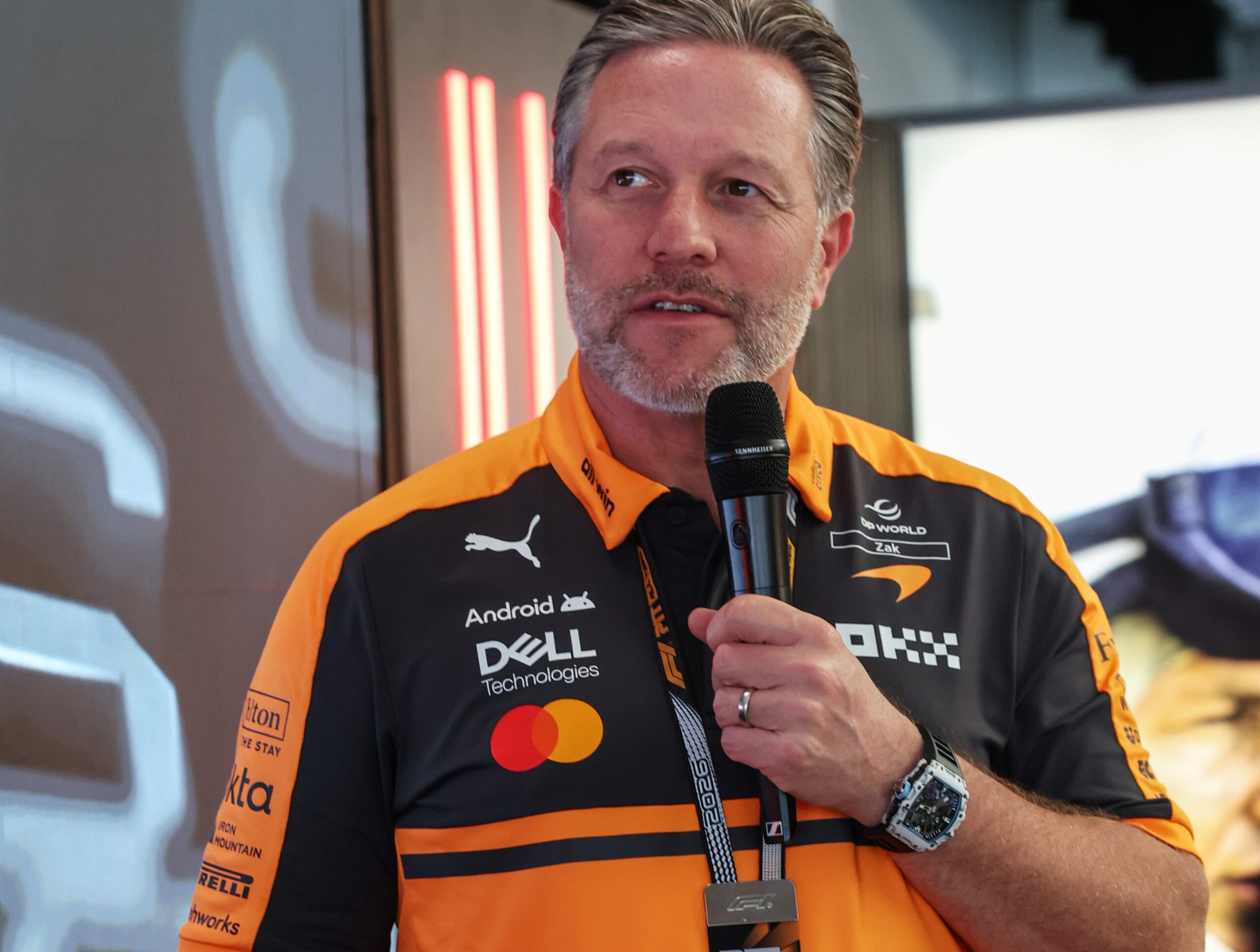 Zak Brown has provided insight into team principal Andrea Stella’s future at McLaren amid Gianpiero Lambiase's move to the F1 team from 2028