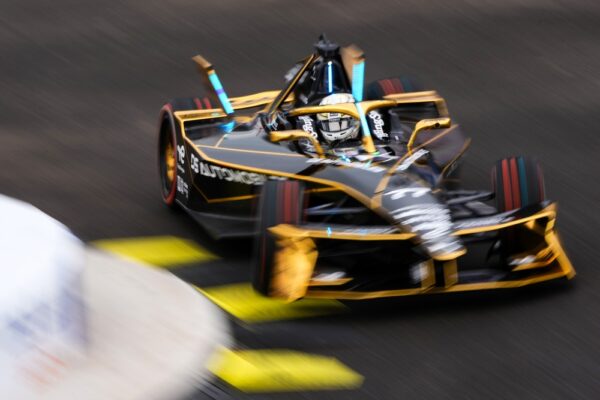 MADRID, SPAIN - MARCH 20: Taylor Barnard of Great Britain driving the (77) DS Penske DS E-Tense FE25 on track during practice, ahead of the Madrid E-Prix at Circuito del Jarama on March 20, 2026 in Madrid, Spain.