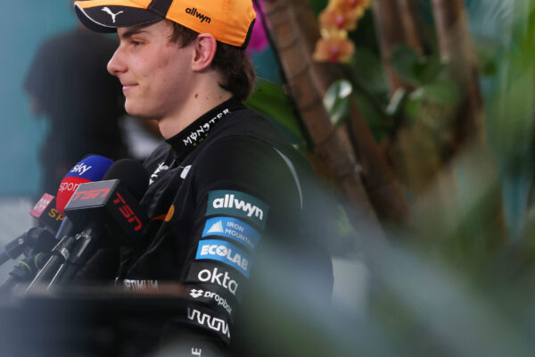 Oscar Piastri in the media pen after the 2026 F1 Miami GP Qualifying