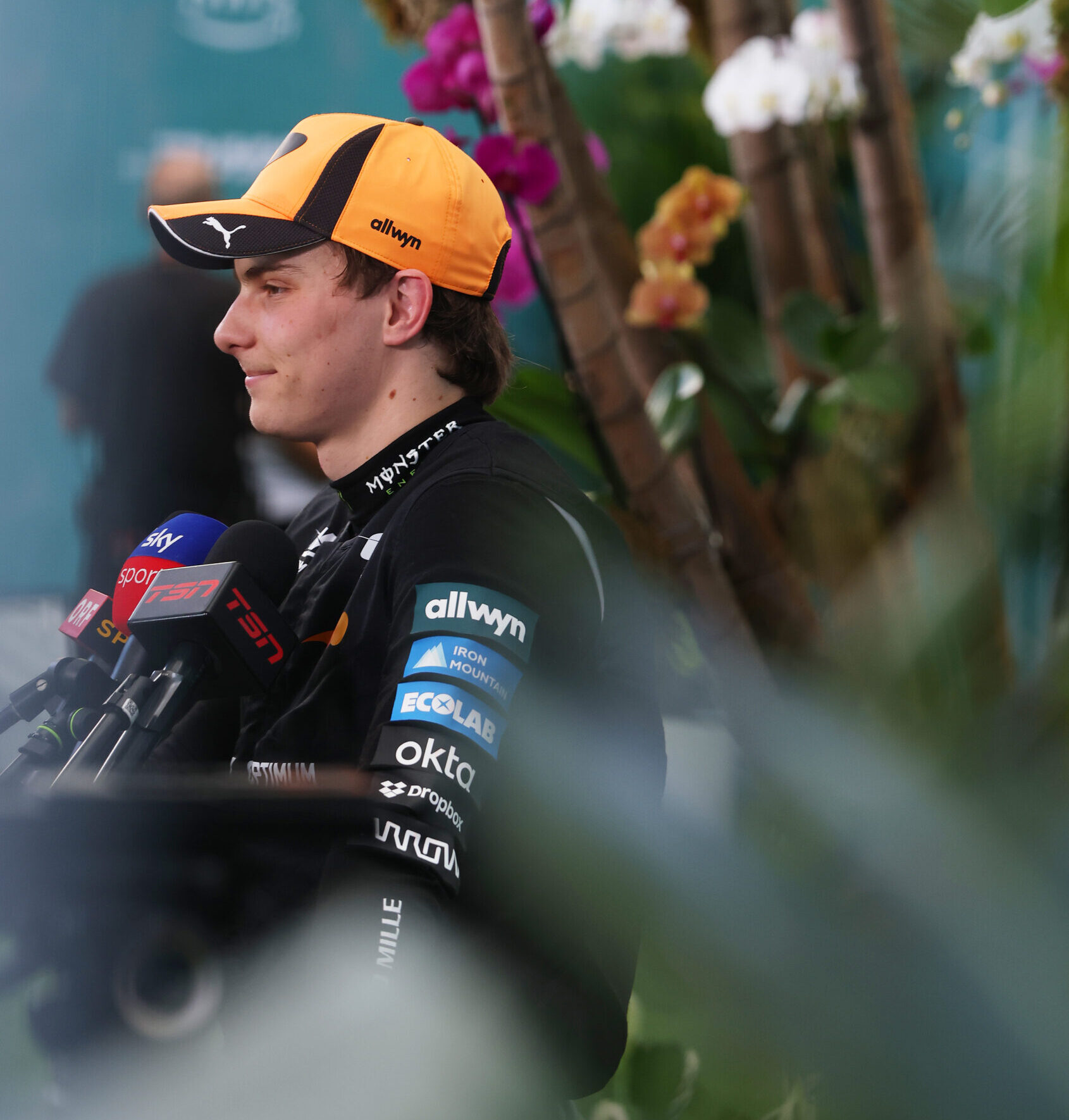 Oscar Piastri in the media pen after the 2026 F1 Miami GP Qualifying