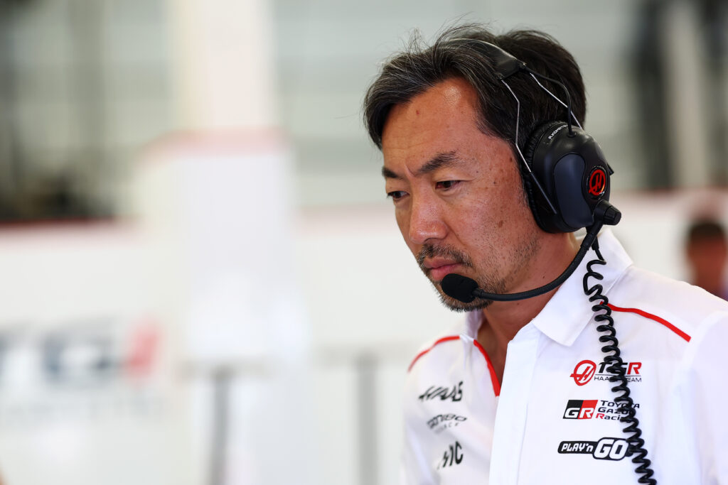 Ayao Komatsu, Team Principal of Haas F1, prior to qualifying ahead of the F1 Grand Prix of Great Britain at Silverstone Circuit.