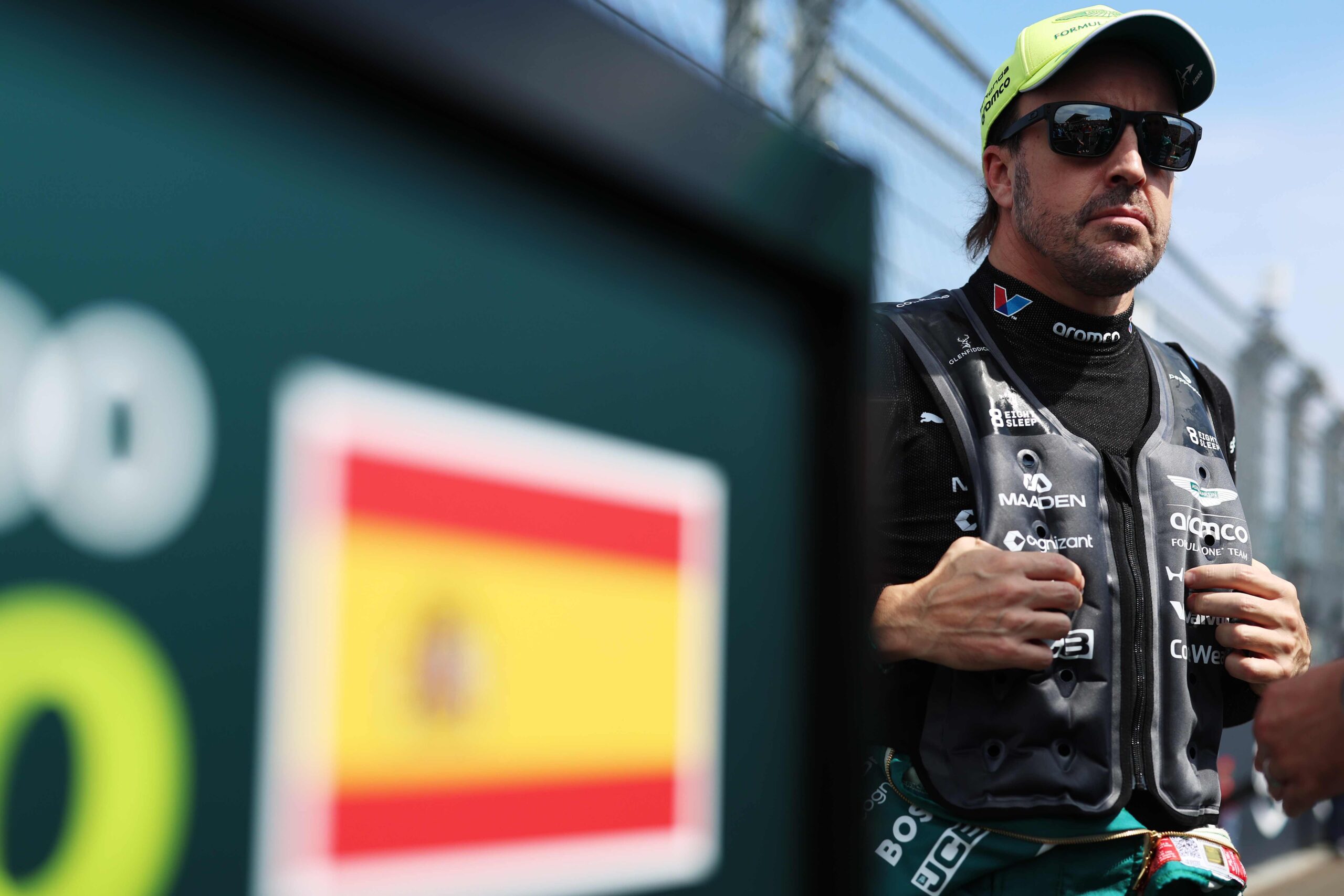 BUDAPEST, HUNGARY - JULY 26: Fernando Alonso of Spain and Aston Martin F1 Team on the grid prior to the F1 Grand Prix of Hungary at Hungaroring on July 26, 2026 in Budapest, Hungary. (Photo by Alastair Staley/LAT Images) 2287707656 Colour Image, Horizontal, sport, motorsport, formula one racing