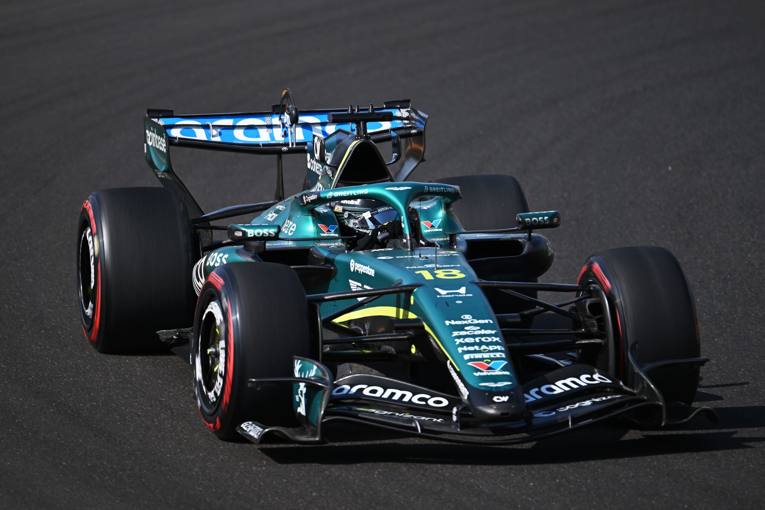 Lance Stroll on track at the 2026 F1 FIA Hungary GP for Aston Martin