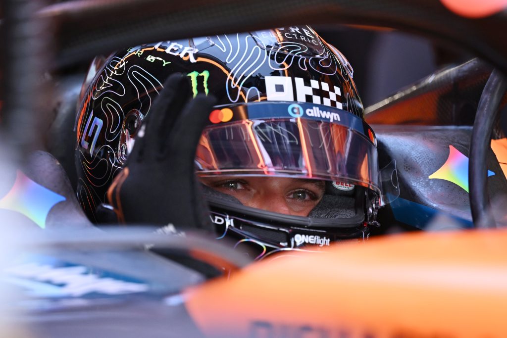 ZANDVOORT, NETHERLANDS - AUGUST 21: Lando Norris of Great Britain and McLaren prepares to drive during practice ahead of the F1 Grand Prix of Netherlands at Circuit Zandvoort on August 21, 2026 in Zandvoort, Netherlands. (Photo by Pauline Ballet/LAT Images)