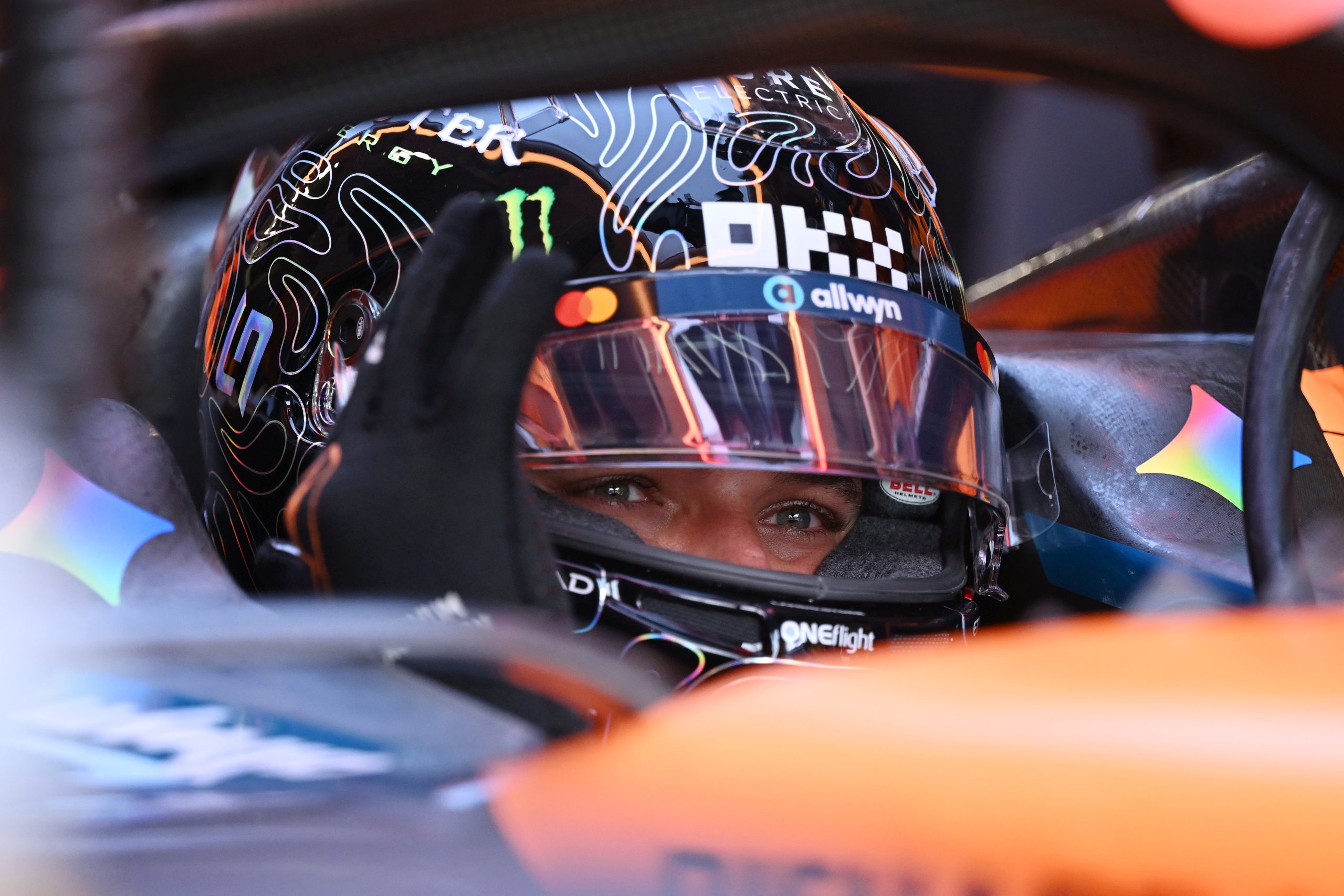 ZANDVOORT, NETHERLANDS - AUGUST 21: Lando Norris of Great Britain and McLaren prepares to drive during practice ahead of the F1 Grand Prix of Netherlands at Circuit Zandvoort on August 21, 2026 in Zandvoort, Netherlands. (Photo by Pauline Ballet/LAT Images)