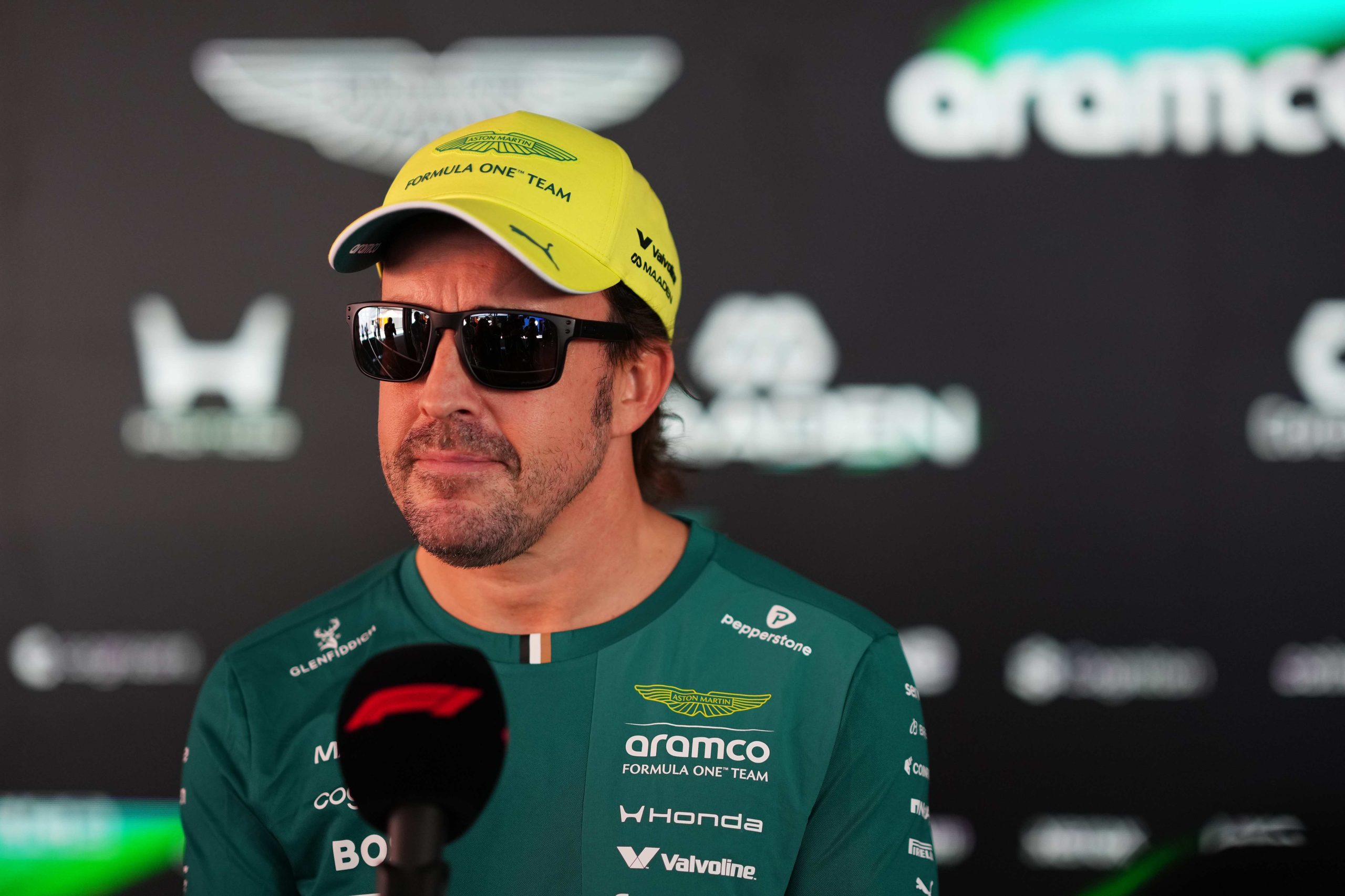 MONZA, ITALY - SEPTEMBER 03: Fernando Alonso of Spain and Aston Martin F1 Team talks to the media during previews ahead of the F1 Grand Prix of Italy at Autodromo Nazionale Monza on September 03, 2026 in Monza, Italy. (Photo by Alex Bierens de Haan/LAT Images) 2293312825 Colour Image, Horizontal, SPORT, Motorsport, Formula One Racing