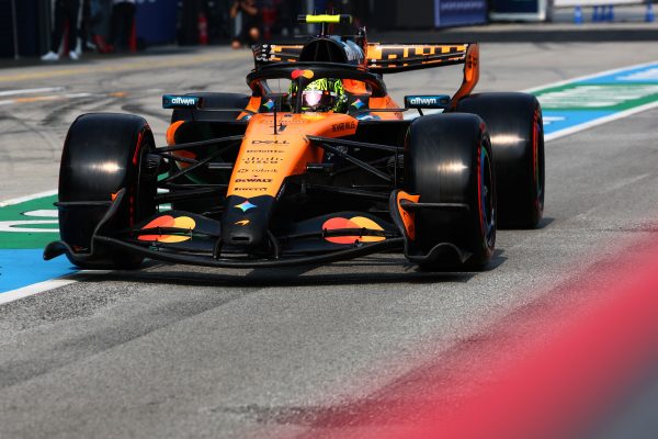 Norris “hopeful” McLaren will see boost of performance at 2026 F1 Singapore GP Lando Norris of Great Britain driving the (1) McLaren MCL40 Mercedes in the Pitlane during qualifying ahead of the F1 Grand Prix of Bahrain in Malaysia- Norris speaking to media at the 2026 F1 Singapore GP