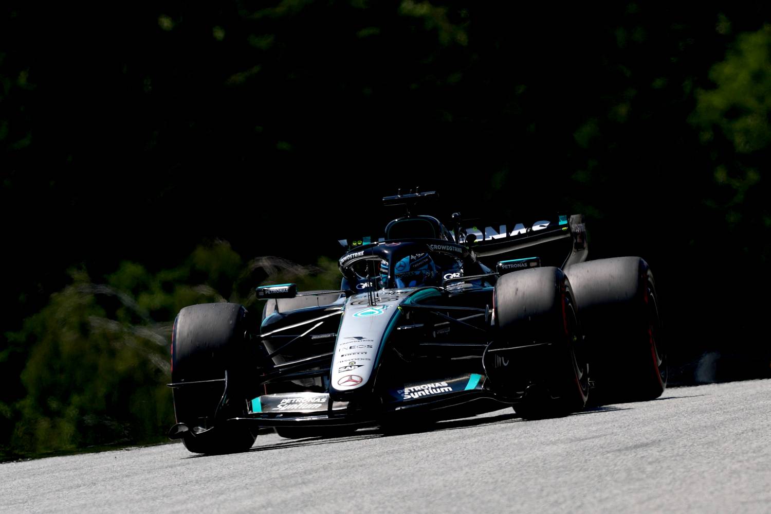 Pole Sitter George Russell driving during F1 Austrian GP Qualifying