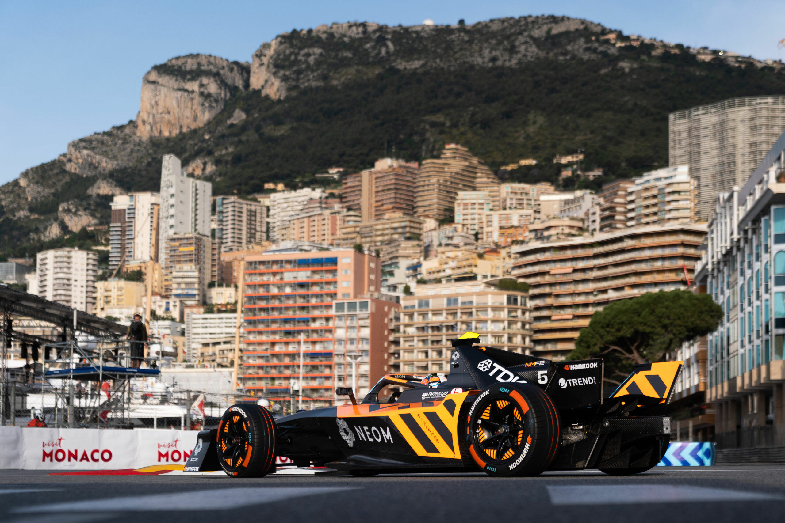 Taylor Barnard of McLaren FE at the Monaco E-Prix