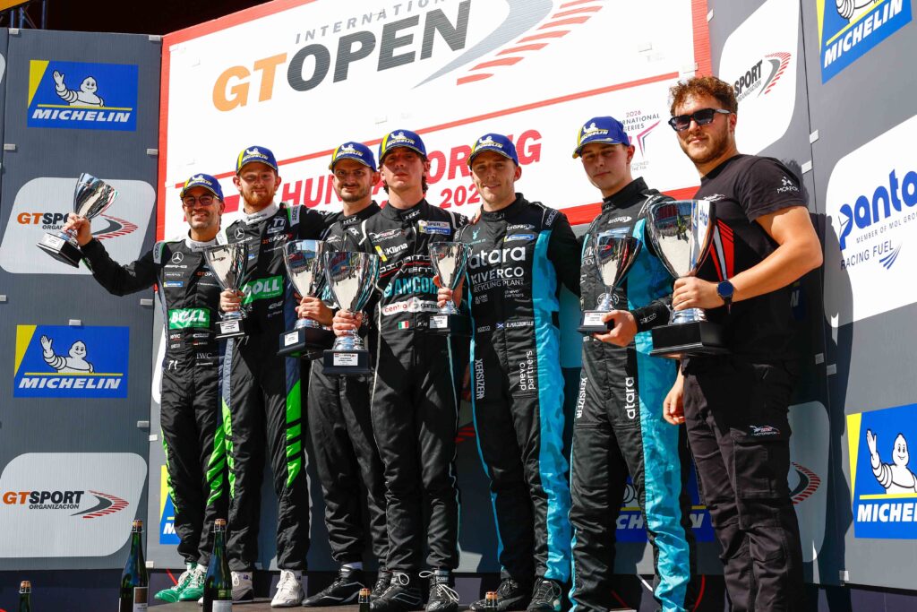 Emson and Lebbon retained the 2026 International GT Open lead at Hungaroring after Race 2 victory, as Armanni and Fontana won Race 1.