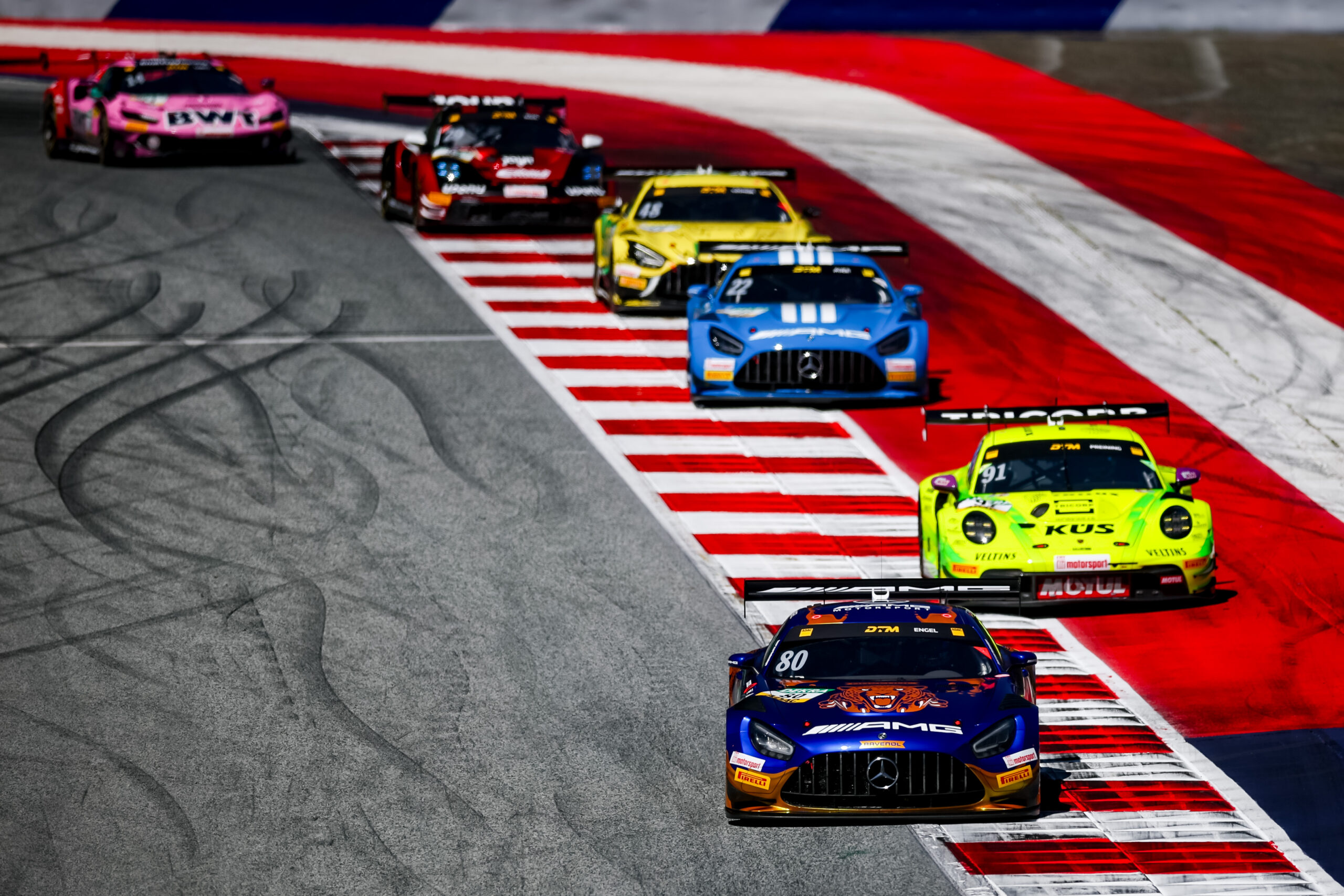 Engel wins the DTM Race 2 at the Red Bull Ring as van der Linde fades and Lamborghini continue their own battle at the back.