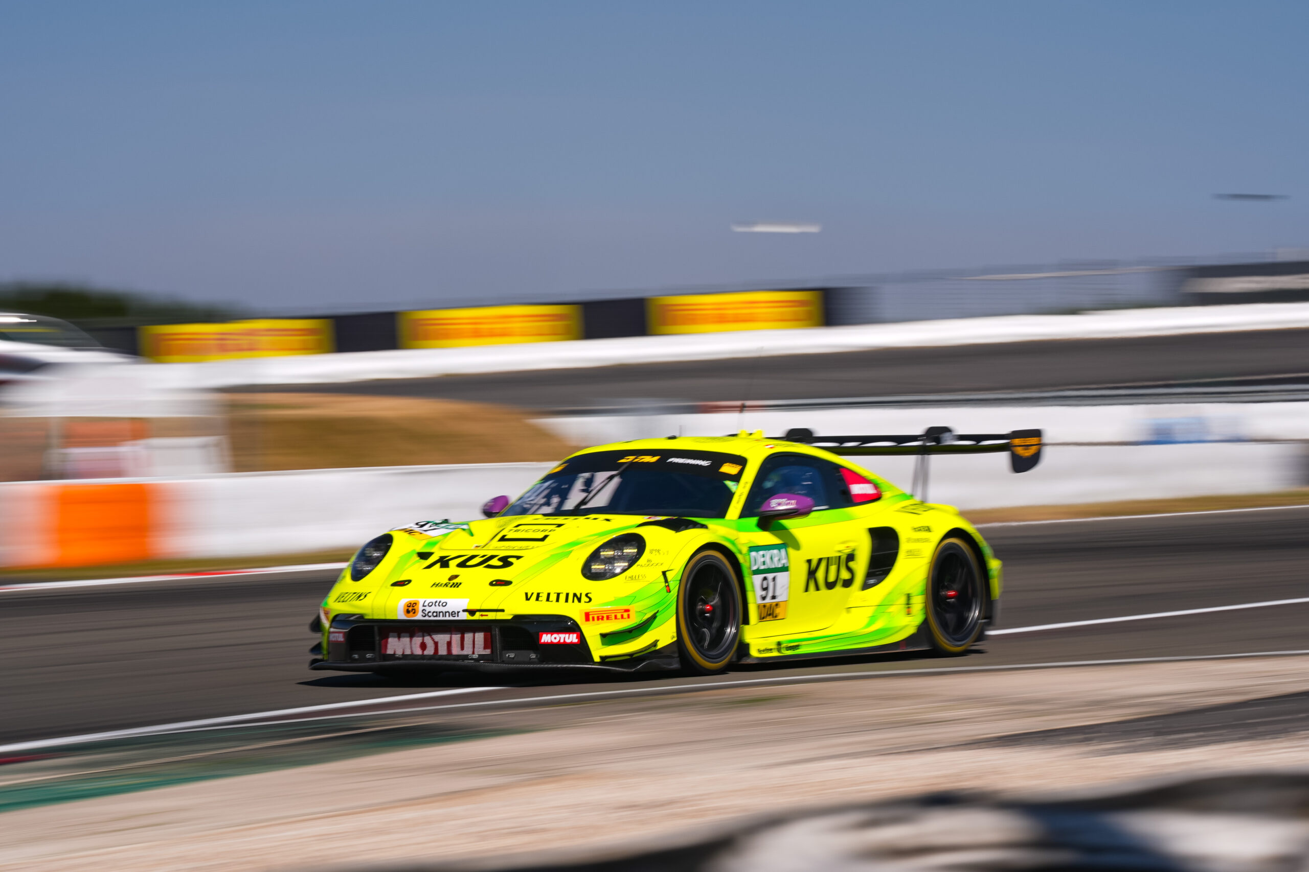Manthey Porsche topped Friday practice at the DTM Nürburgring weekend as Preining led Feller in FP2 after Cairoli set the pace in FP1.