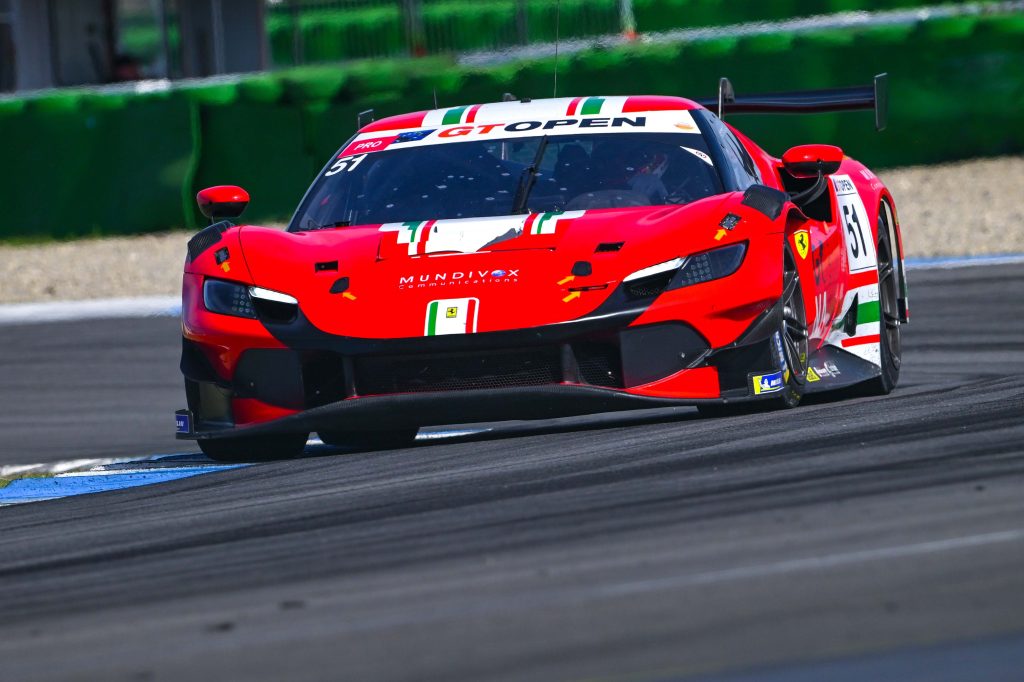 Emson and Lebbon extend their 2026 GT Open lead to 23 points after a wet Hockenheim win, as Moncini and Testa claim a maiden victory.