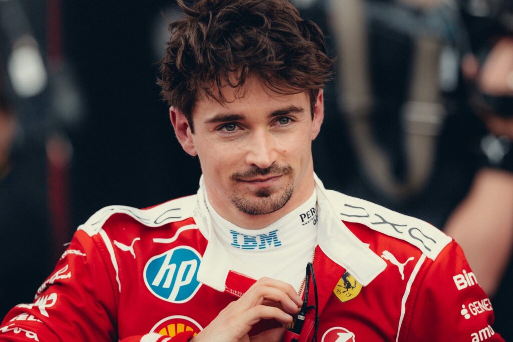 Ferrari F1 driver Charles Leclerc racing at the 2026 Japanese GP in Japan