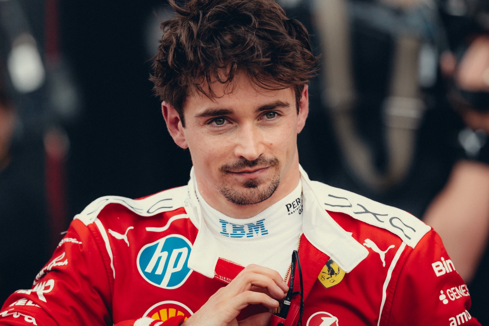 Ferrari F1 driver Charles Leclerc racing at the 2026 Japanese GP in Japan