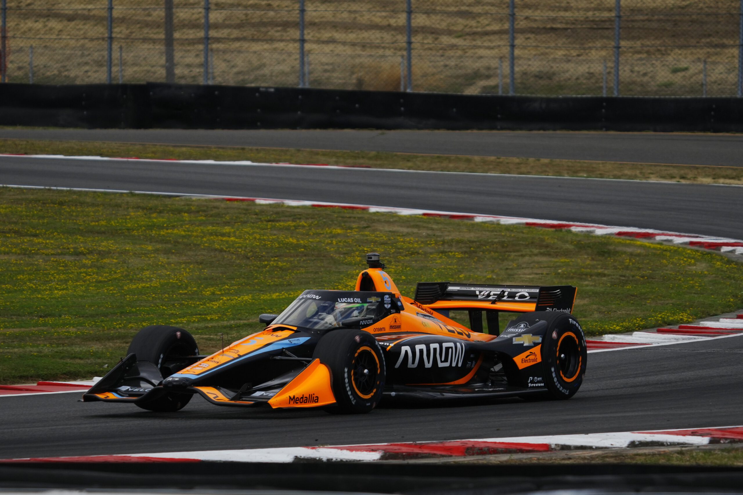 Pato O'Ward driving his Arrow McLaren IndyCar at Portland
