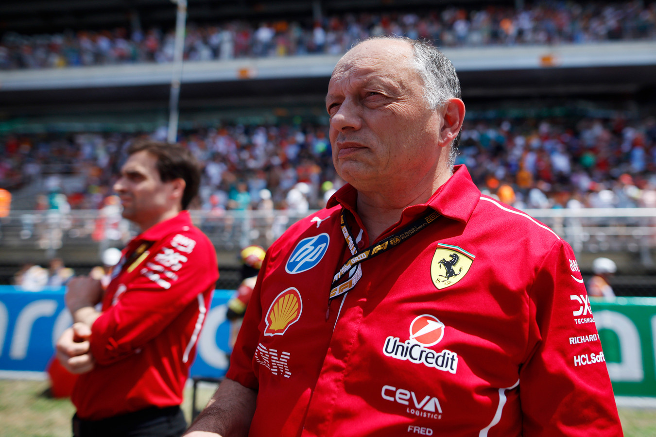 Fred Vasseur on the grid at the F1 Spanish GP 2025.