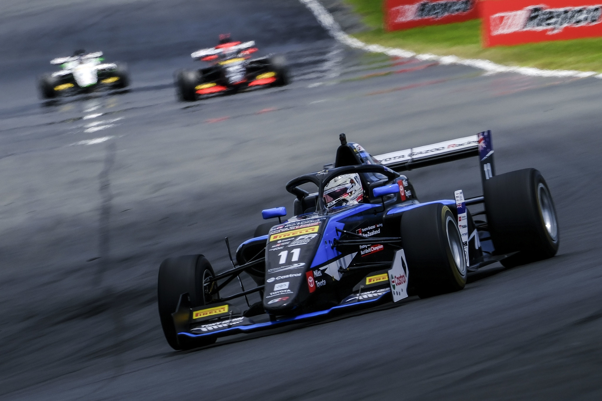 Louis Sharp wins Race 1 of the 2026 CTFROT at Hampton Downs, fending off Ugochukwu while Kanato Le completes the podium.