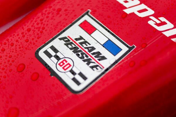 Wet race car during the delay before the cancellation of IndyCar Qualifying for the Indy GP