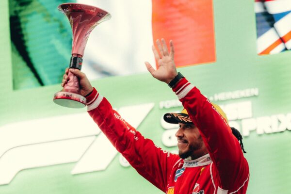 Lewis Hamilton secured his first podium for Ferrari in the 2026 F1 Chinese GP, finishing behind Mercedes duo Antonelli and Russell.