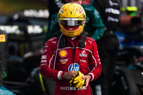 Hamilton discusses difficulties of Ferrari car in the wet following P4 at F1 British GP Ferrari driver Lewis Hamilton after the F1 British GP