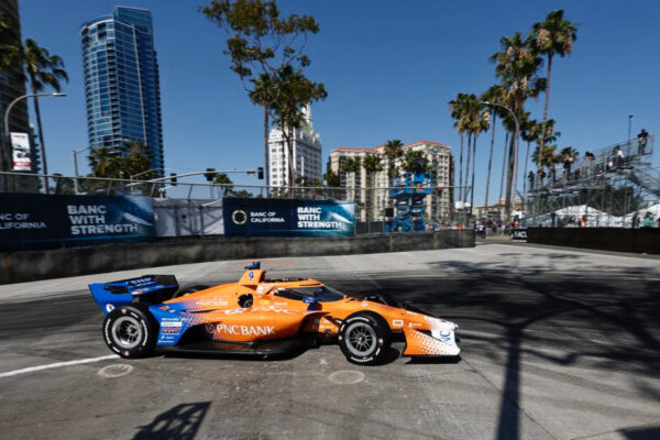 Scott Dixon driving during Practice 2 for the IndyCar 2026 Long Beach race weekend