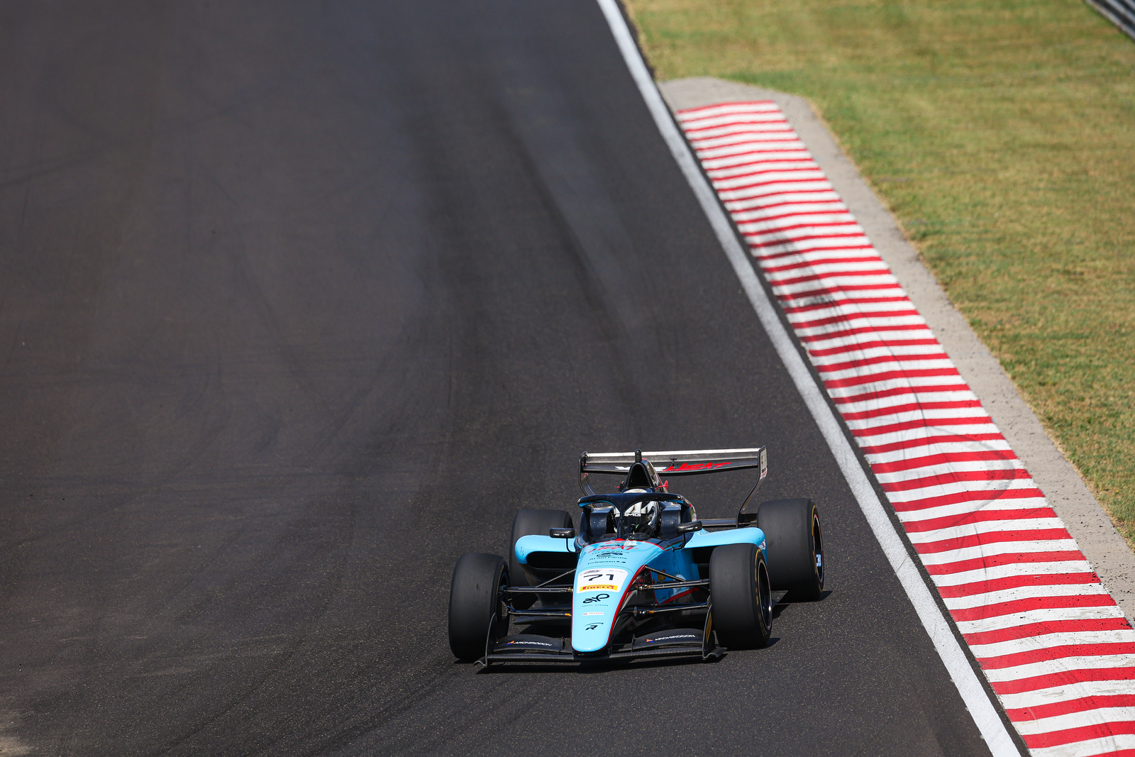 Al Dhaheri and Abkhazava react after securing the front row for FREC Race 2 at the Hungaroring.