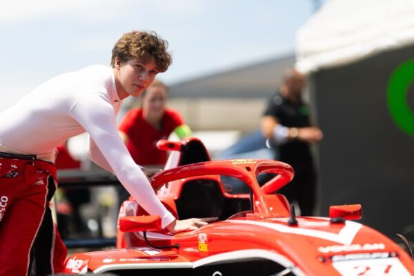Palou Motorsport's Heitor Dall'Agnol claimed his maiden 2026 Eurocup-3 race victory in Race 1 of the Imola Round.