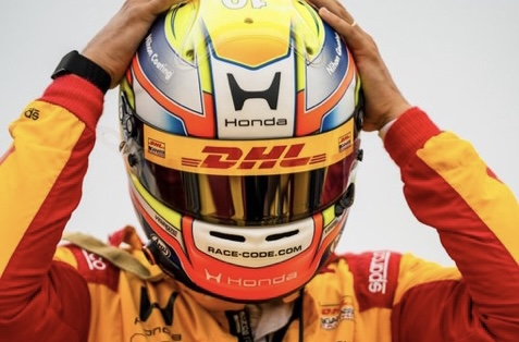 Alex Palou ahead of driving in IndyCar Practice 1 at Laguna Seca