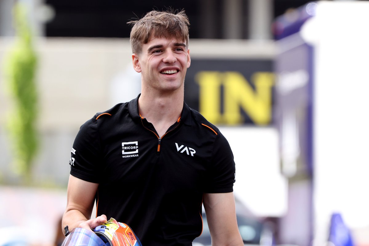 Van Amersfoort Racing's Nicolás Varrone ahead of the 2026 F2 Hungarian GP.