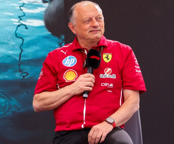 Ferrari team principal Fred Vasseur during an event in the fanzone ahead of the F1 Monaco GP 2025