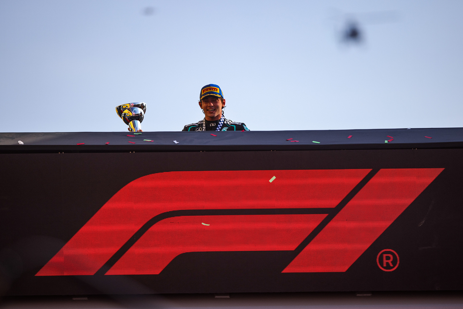 Kimi Antonelli after securing F1 Italian GP win