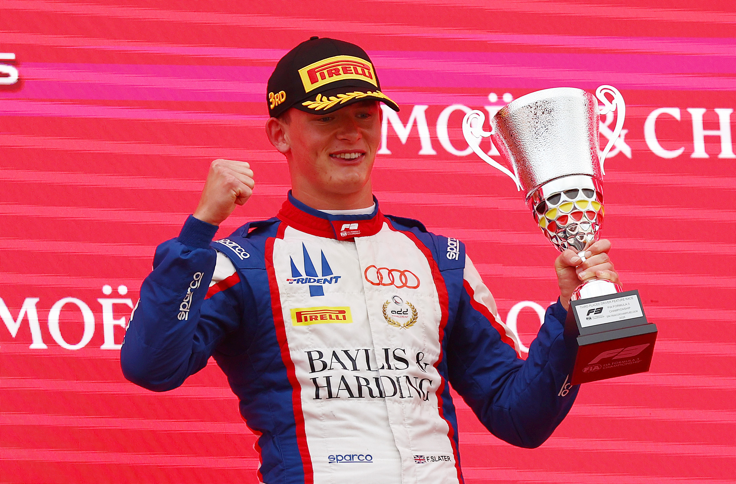 Slater recovered from a difficult start to finish third in the 2026 FIA F3 Spa Feature Race, closing the championship gap to Ugo Ugochukwu.