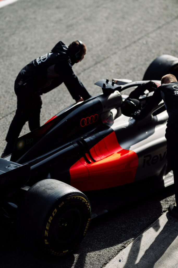 Audi at the Barcelona shakedown on day 4.
