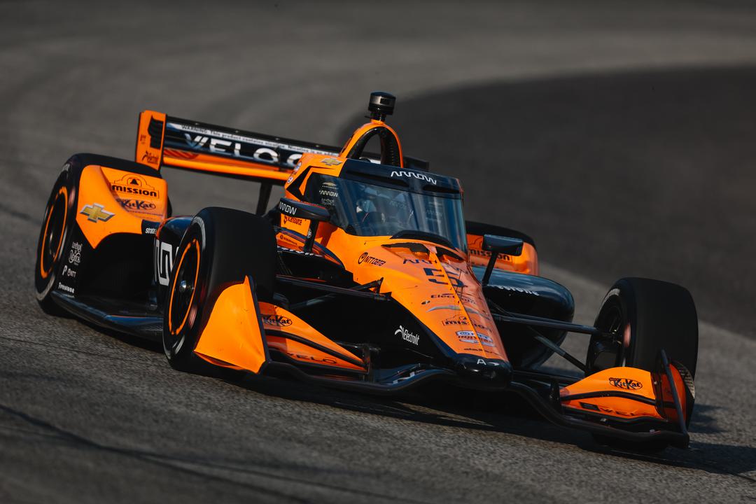 Pato O’Ward on track ahead of IndyCar Qualifying in Milwaukee